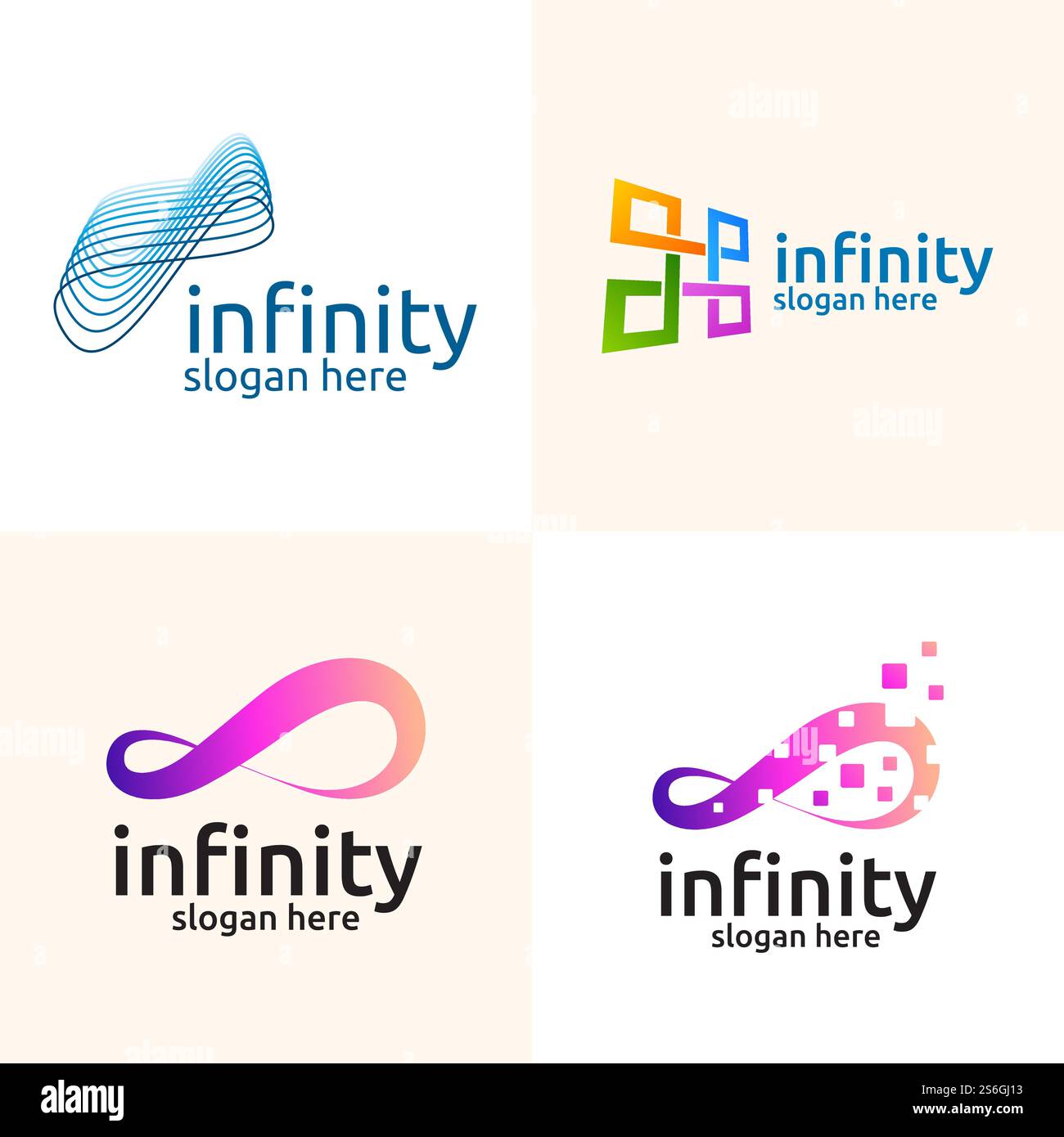 Infinity Loop Logo Icon. Vector Unlimited Infinite, Endless Line Shape ...
