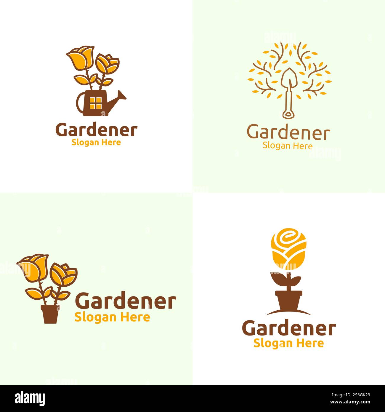 Organic Gardener Logo with Green Garden Environment or Botanical ...