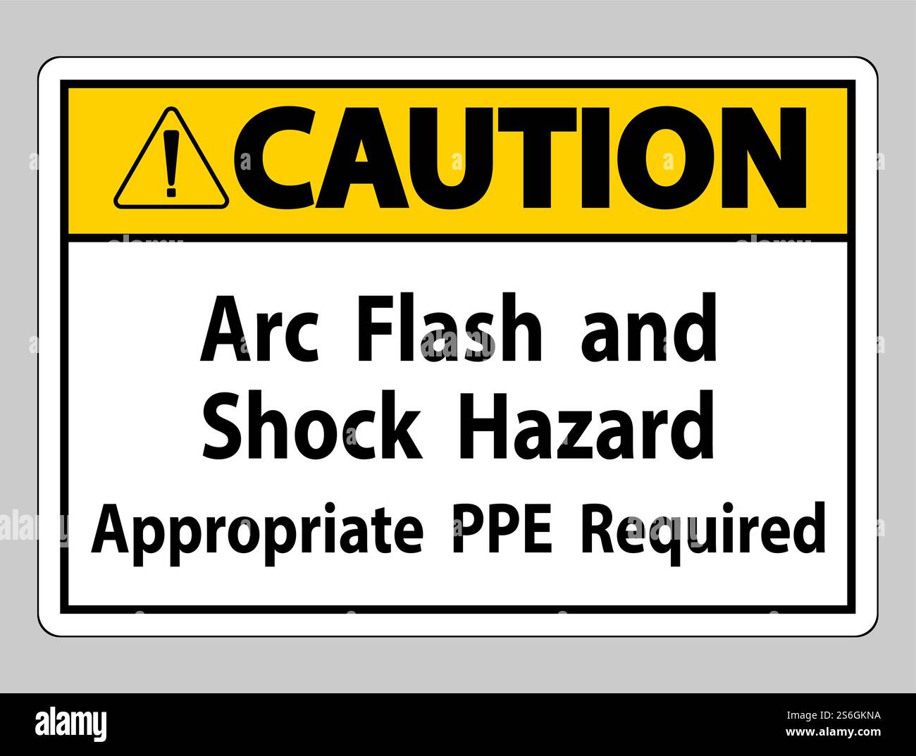 Caution Sign Arc Flash And Shock Hazard Appropriate PPE Required Stock ...