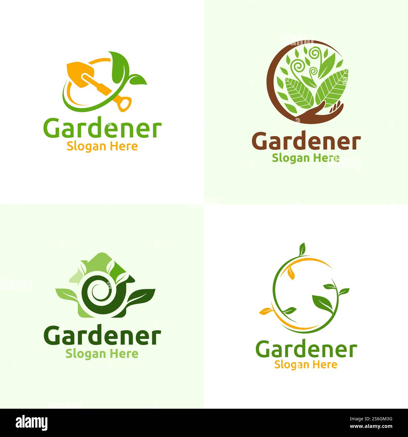 Organic Gardener Logo with Green Garden Environment or Botanical ...