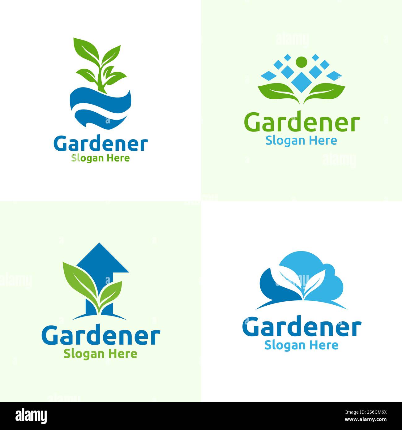 Organic Gardener Logo with Green Garden Environment or Botanical ...