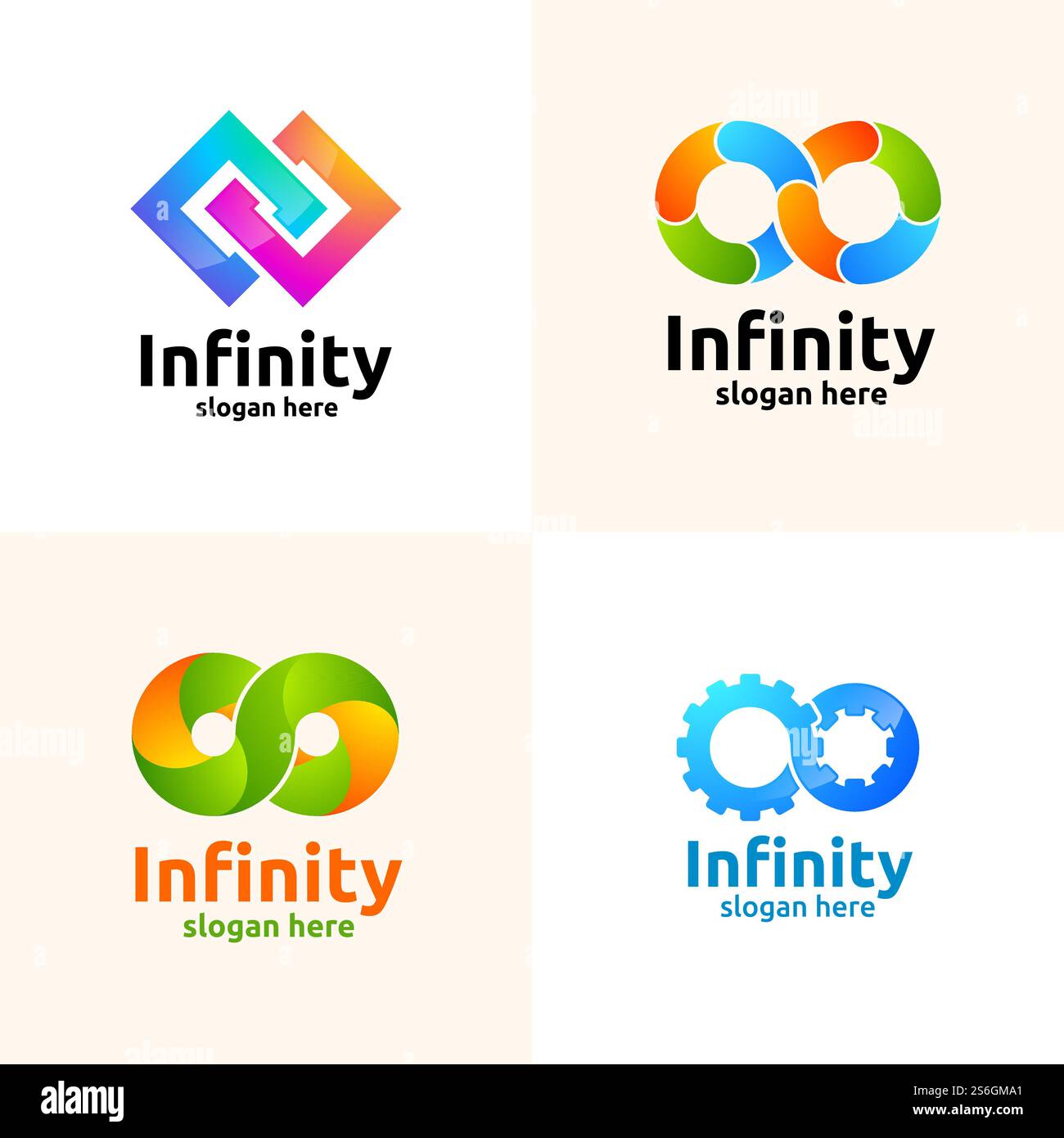 Infinity Loop Logo Icon. Vector Unlimited Infinite, Endless Line Shape ...