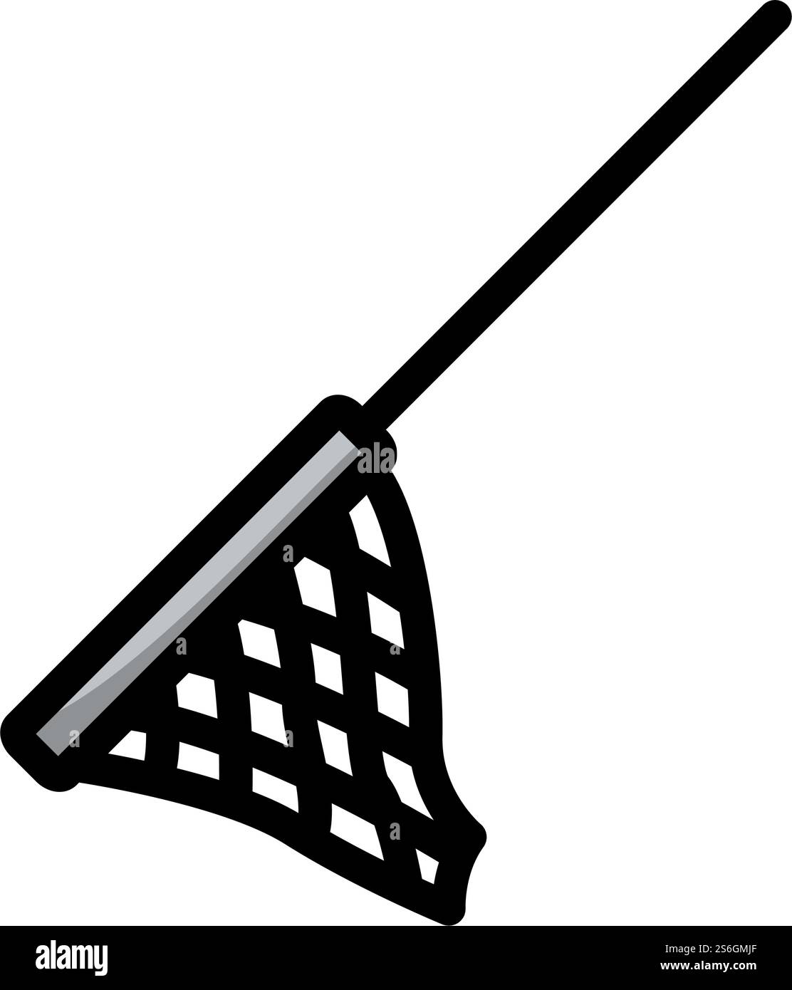 Icon Of Fishing Net. Editable Bold Outline With Color Fill Design ...