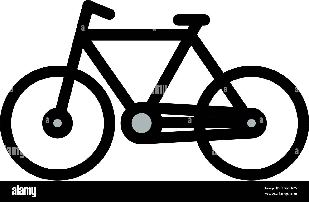 Ecological Bike Icon. Editable Bold Outline With Color Fill Design ...