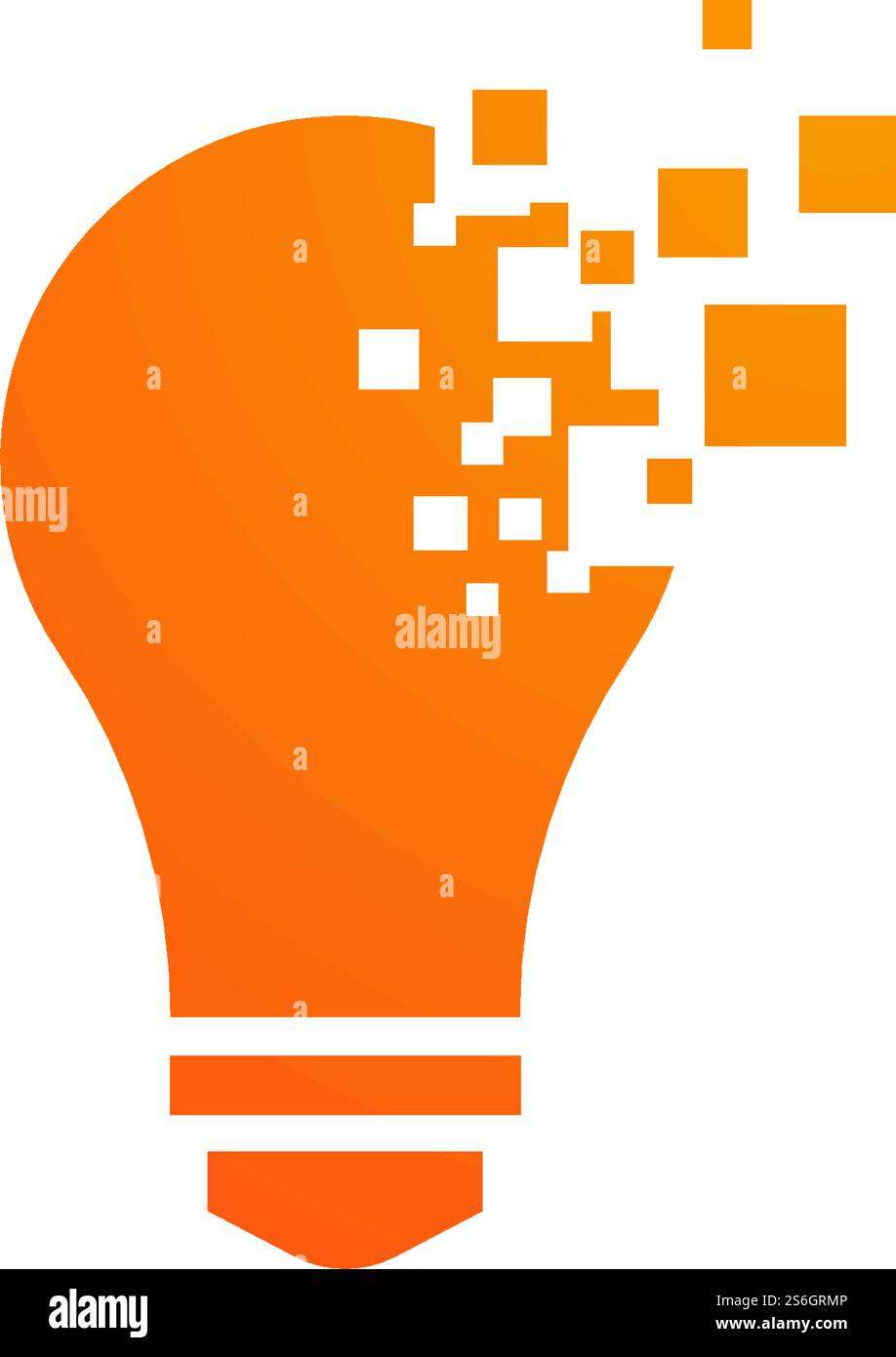 Pixel art Bulb technology ilustration logo vector design Stock Vector