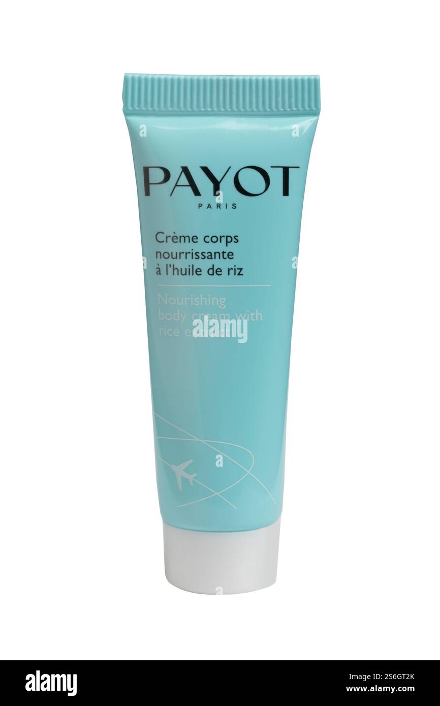 A tube of Payot nourishing body cream with rice extract Stock Photo