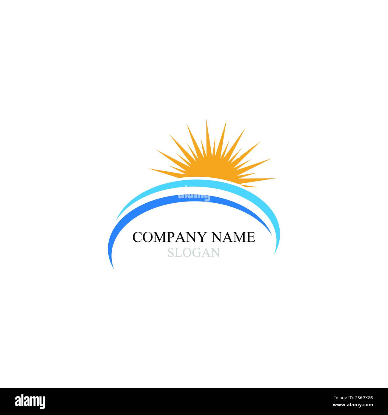Vector Icon Logo Template Sun over horizon Stock Vector Image & Art - Alamy