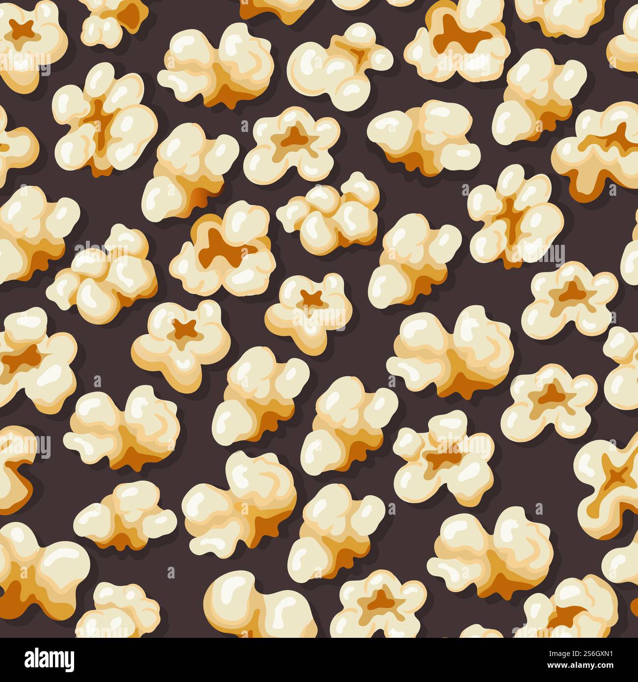 Popcorn seamless. Movie symbols popping hand fast snacks vector pattern ...