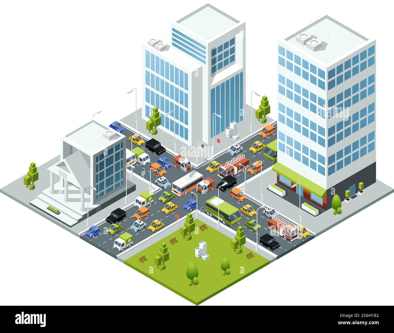 Car traffic jam cross Stock Vector Images - Alamy