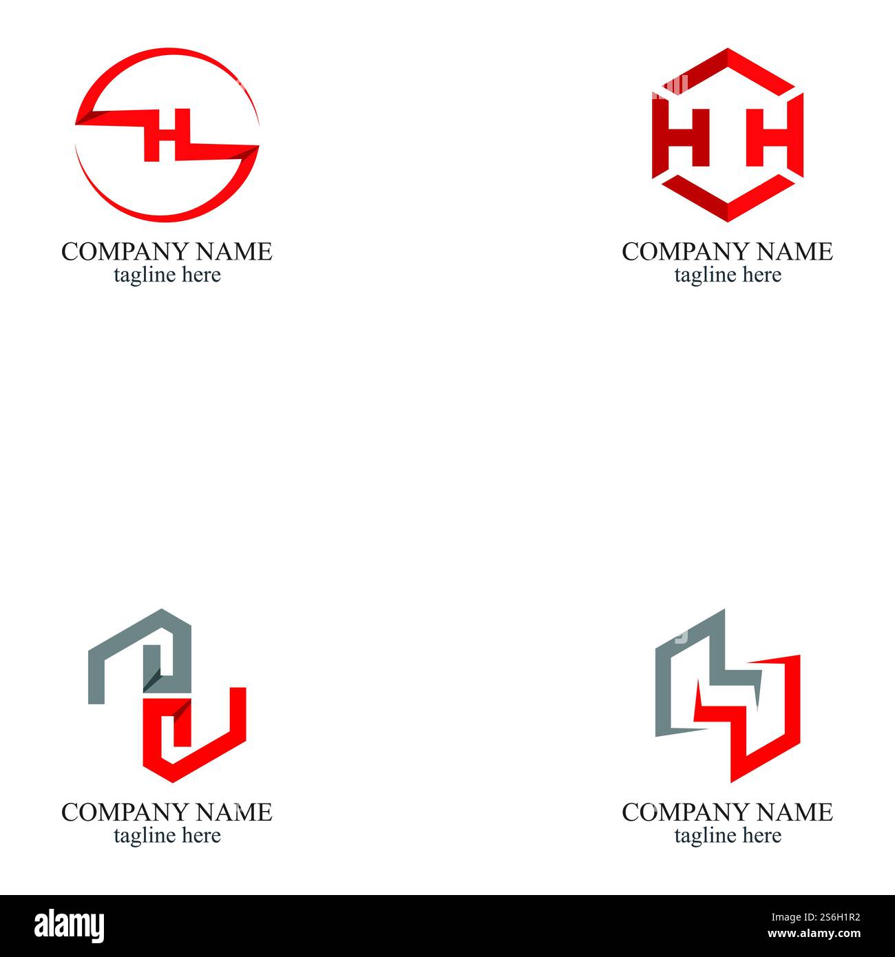 set of letter h hexagon vector logo design template Stock Vector Image ...