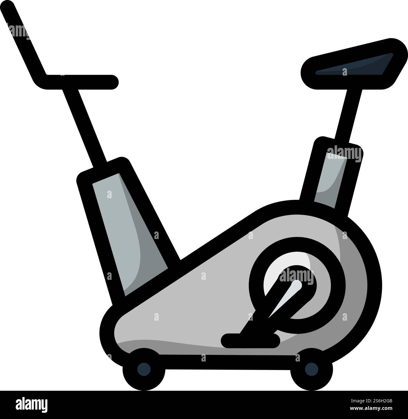 Icon Of Exercise Bicycle. Editable Bold Outline With Color Fill Design ...