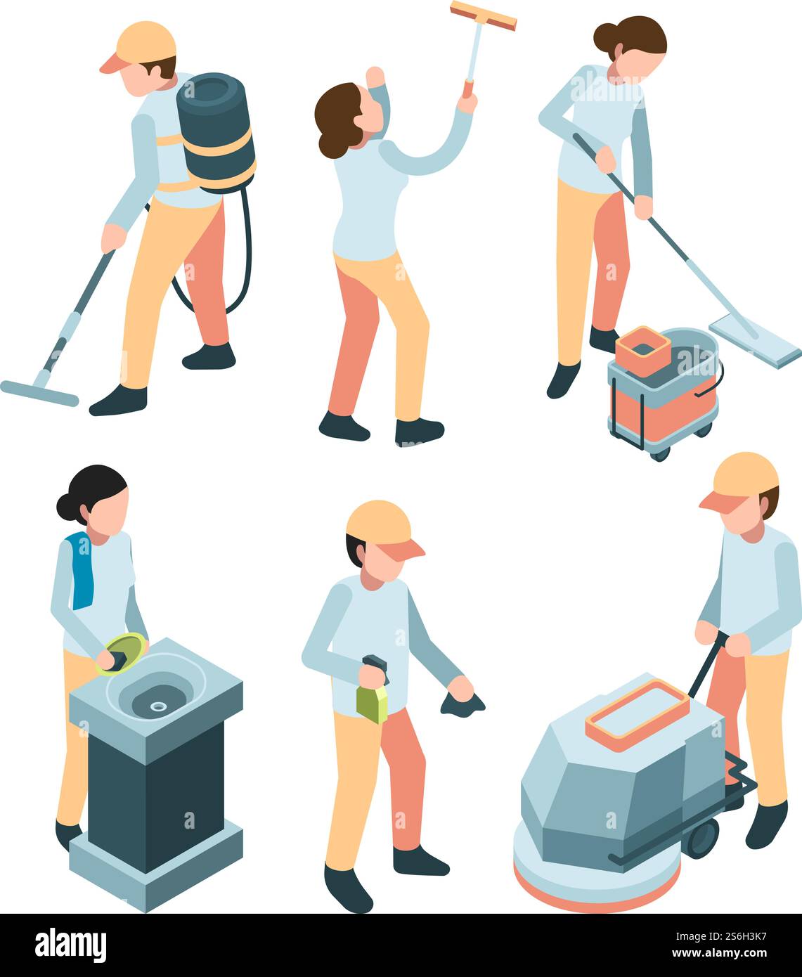 Cleaning service. Industrial clean machines dishes washes room service ...