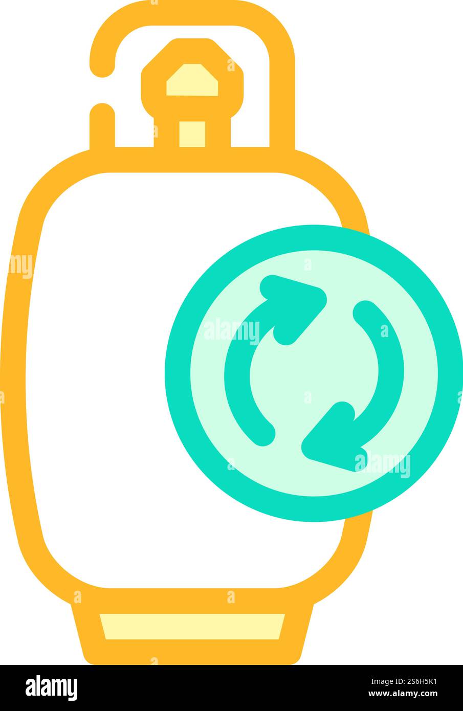 reusing cylinder biogas color icon vector. reusing cylinder biogas sign ...