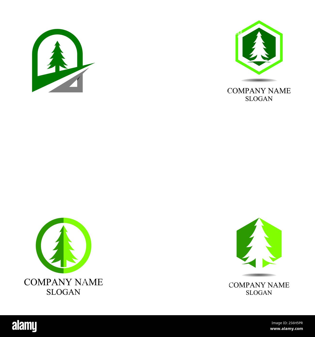 set of Cedar tree logo template vector icon design Stock Vector