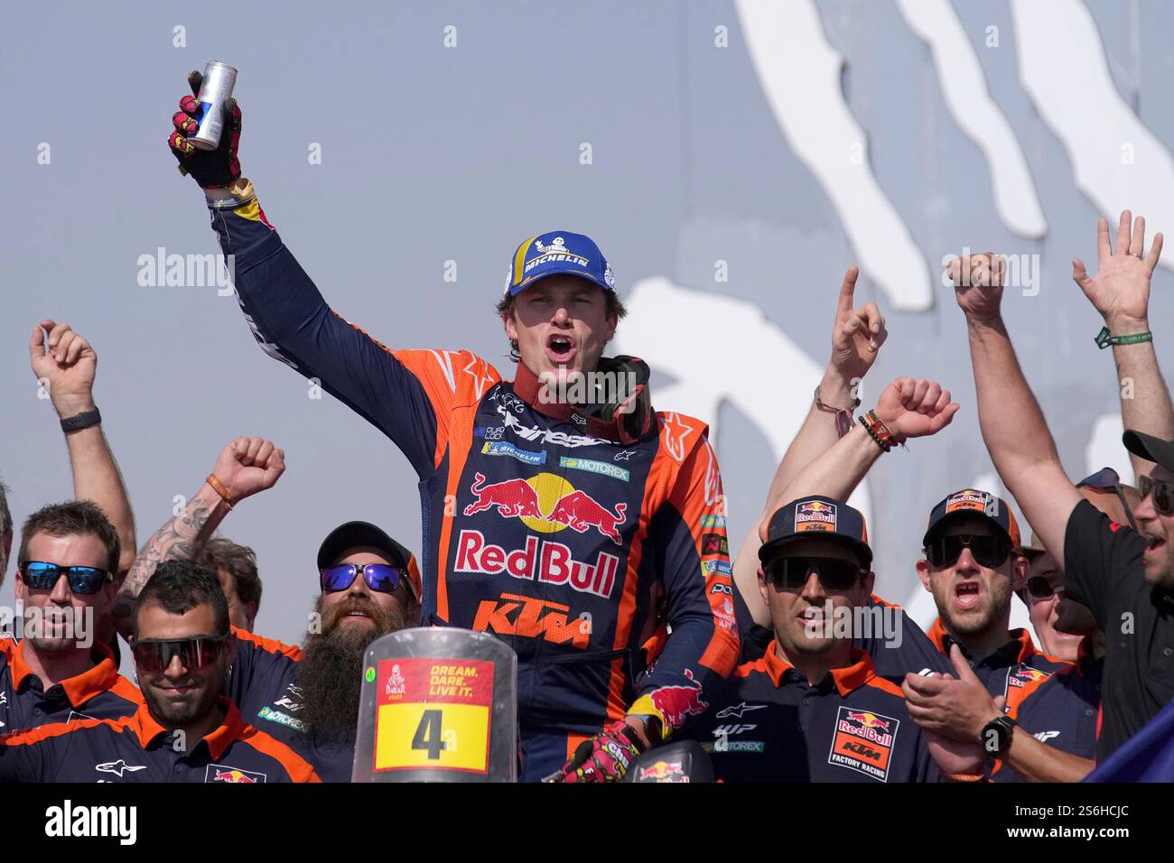 Sander Rider Rider Daniel Sanders of Australia celebrates winning the Dakar Rally ...