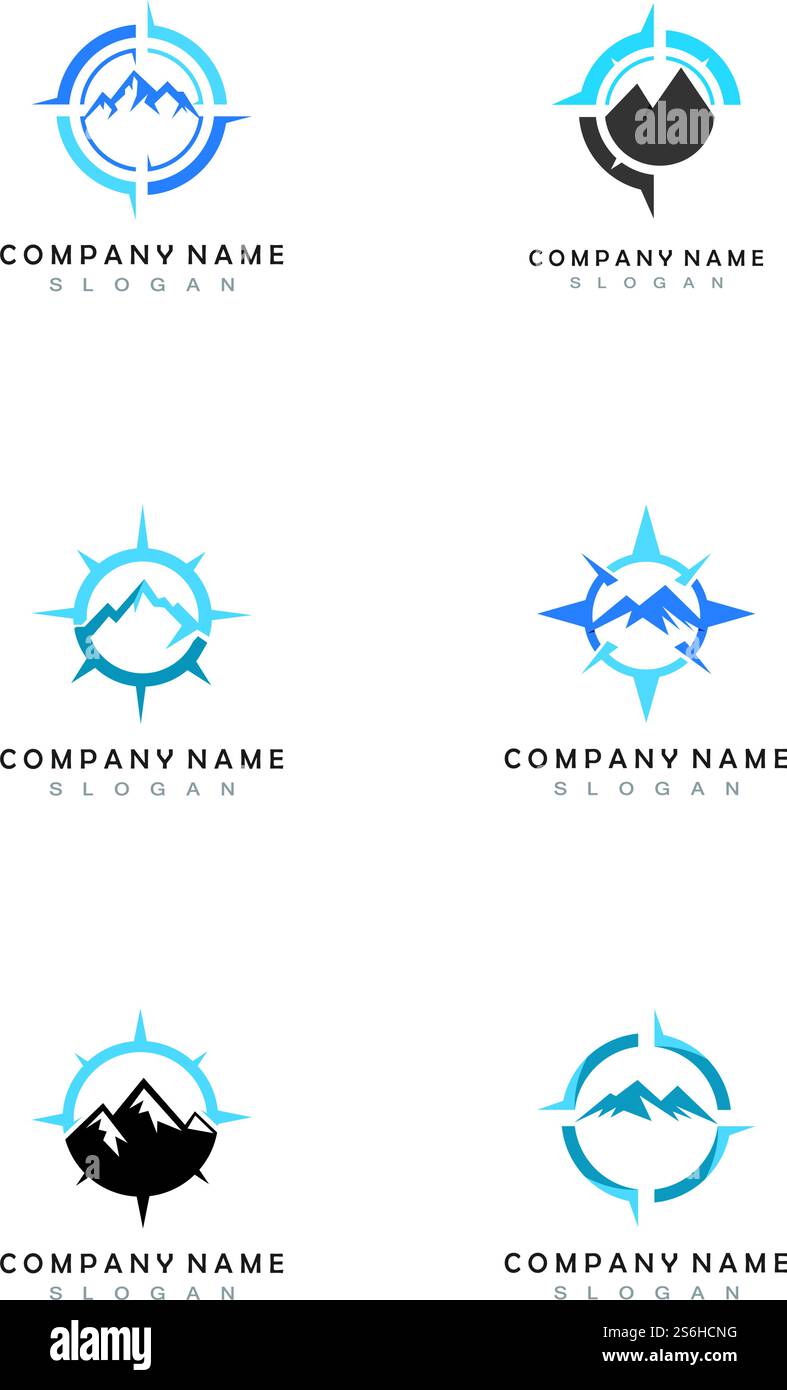 Mountain adventure logo design. Compass icon symbol Stock Vector Image ...