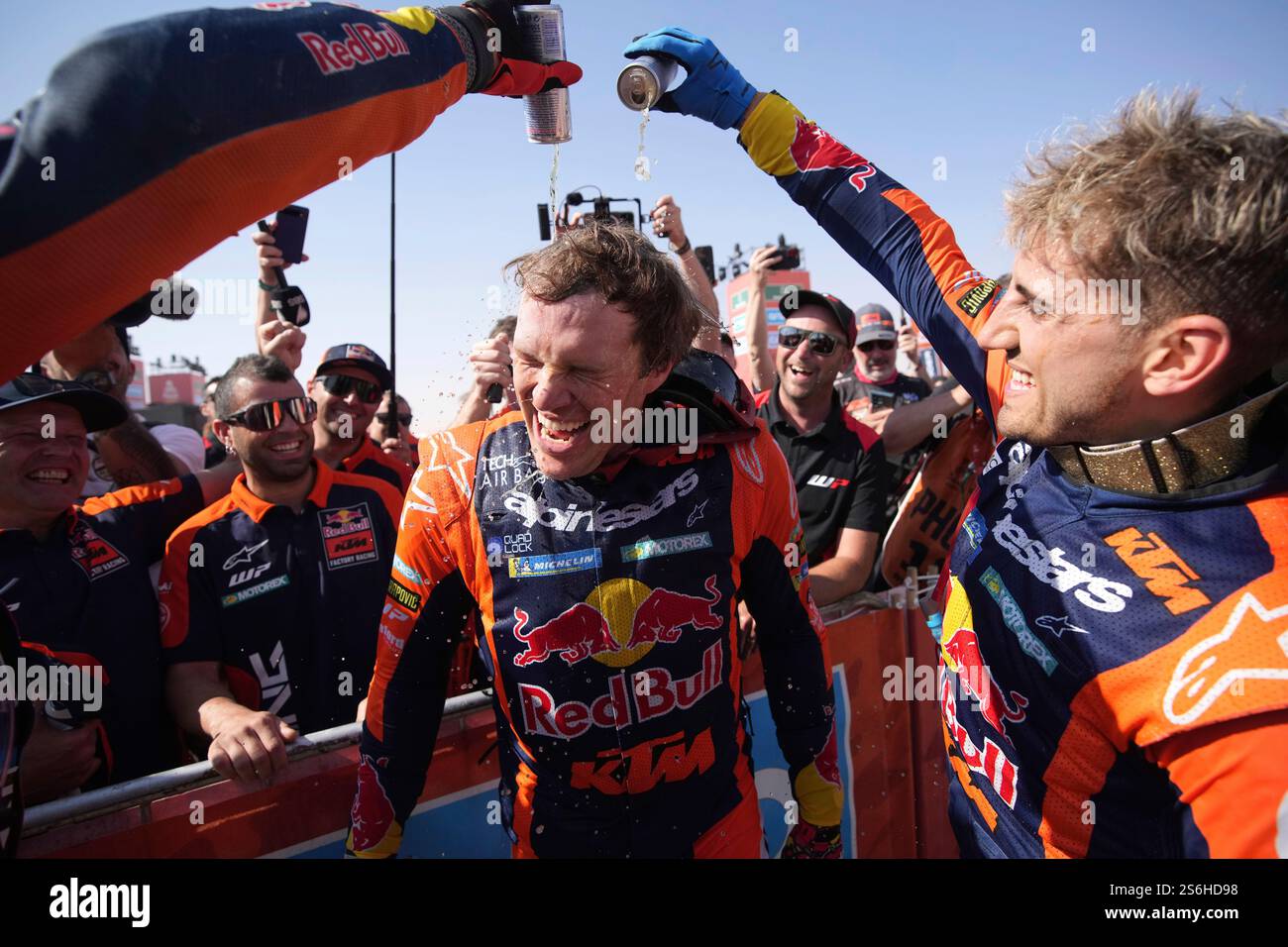 Sander Rider Rider Daniel Sanders of Australia celebrates winning the Dakar Rally ...