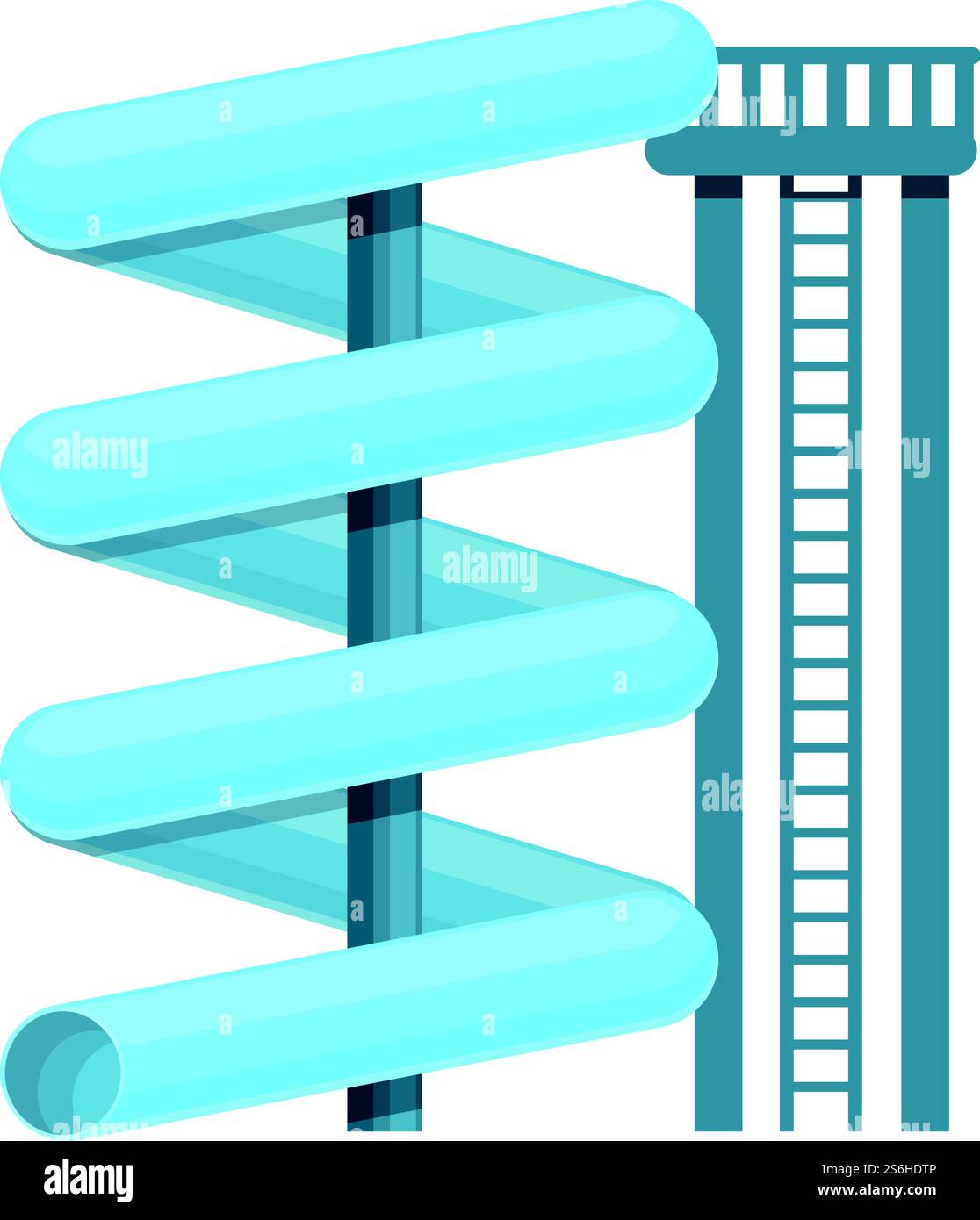 Water park spiral pipe icon. Cartoon of Water park spiral pipe vector ...