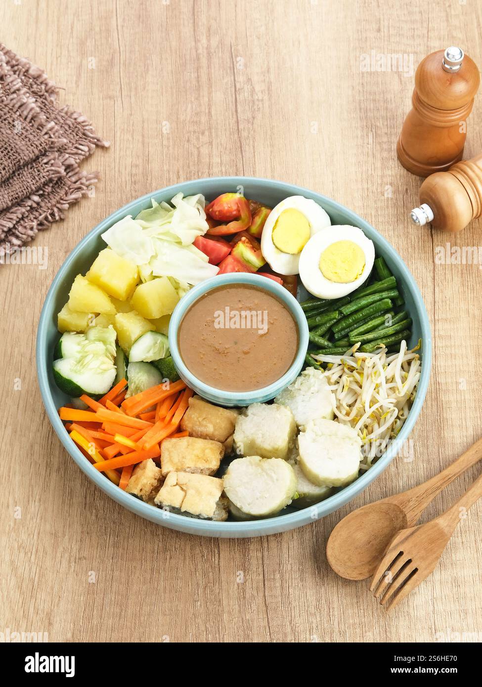 Gado Gado, Indonesian traditional vegetable salad with peanut sauce ...