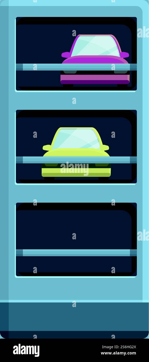 Storey parking icon. Cartoon of Storey parking vector icon for web design isolated on white background. Storey parking icon, cartoon style Stock Vector