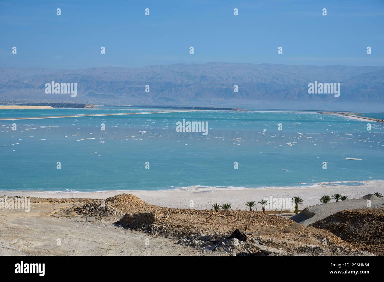 Bathing in the Dead Sea, Ein Bokek, Israel Stock Photo