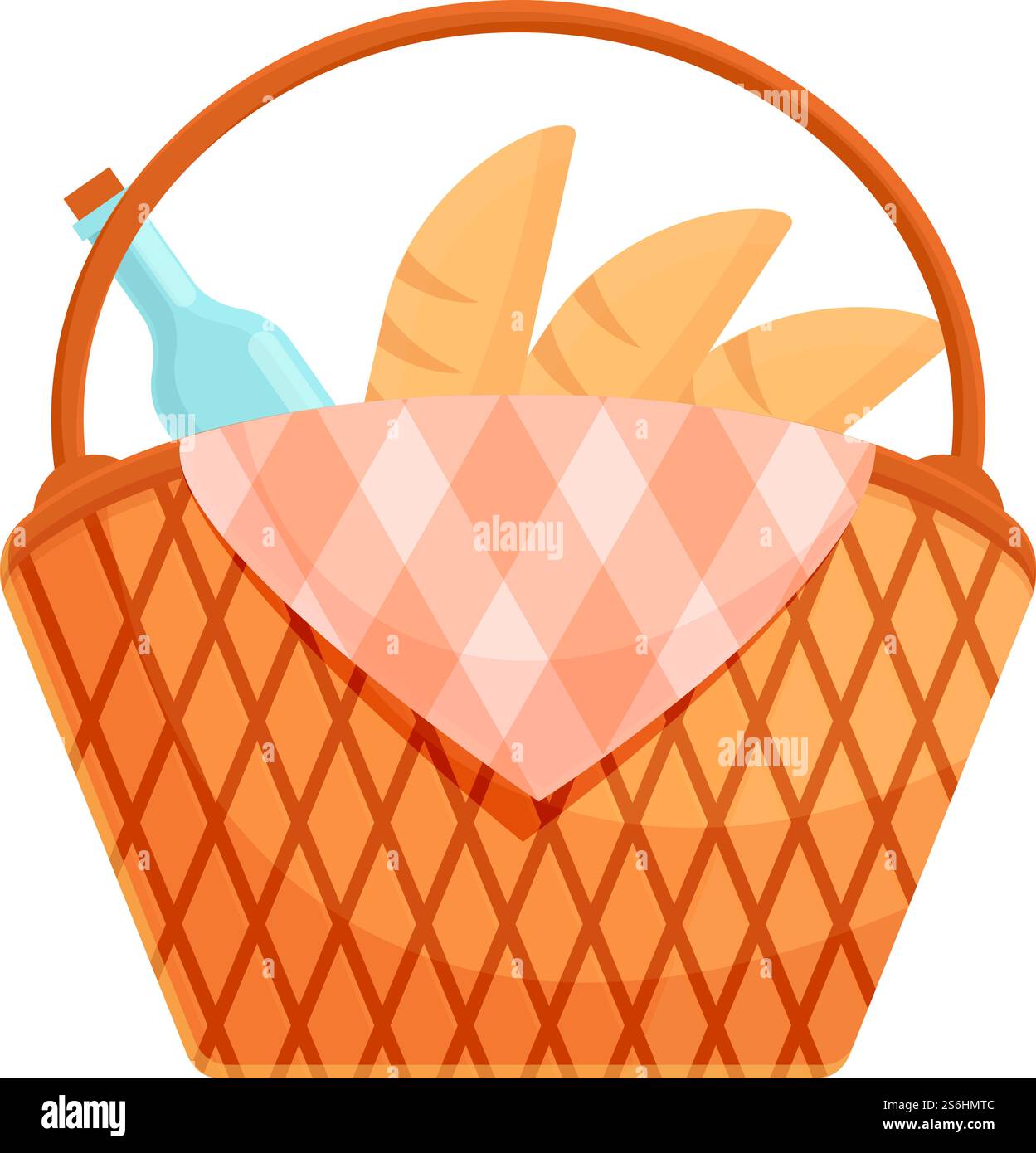 Picnic basket icon. Cartoon and flat of Picnic basket vector icon for ...