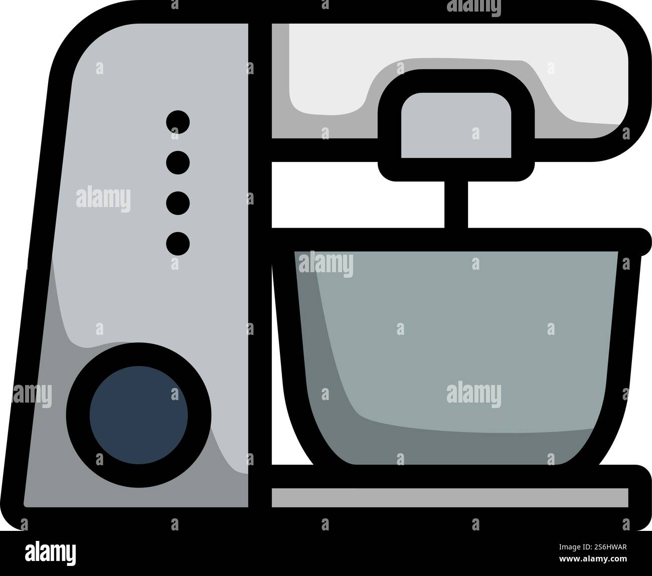Kitchen Food Processor Icon. Editable Bold Outline With Color Fill ...