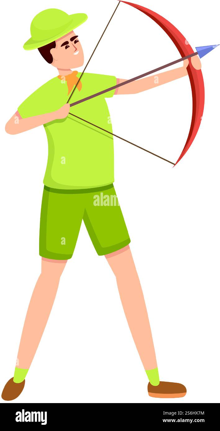 Scouting boy bow icon. Cartoon of Scouting boy bow vector icon for web ...