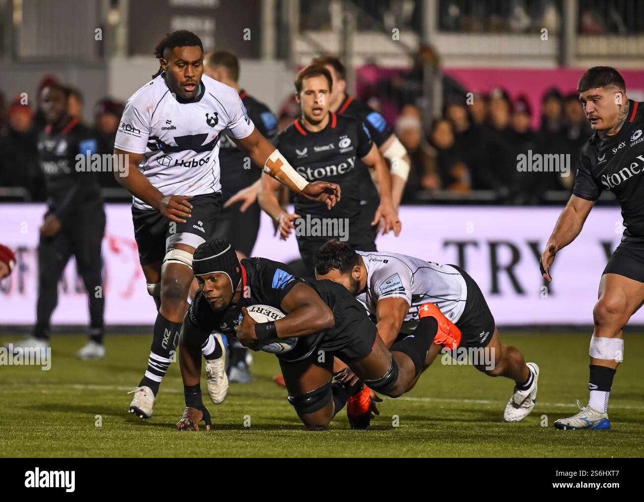 Maro Itoje of Saracens in action during the Gallagher Premiership Rugby ...