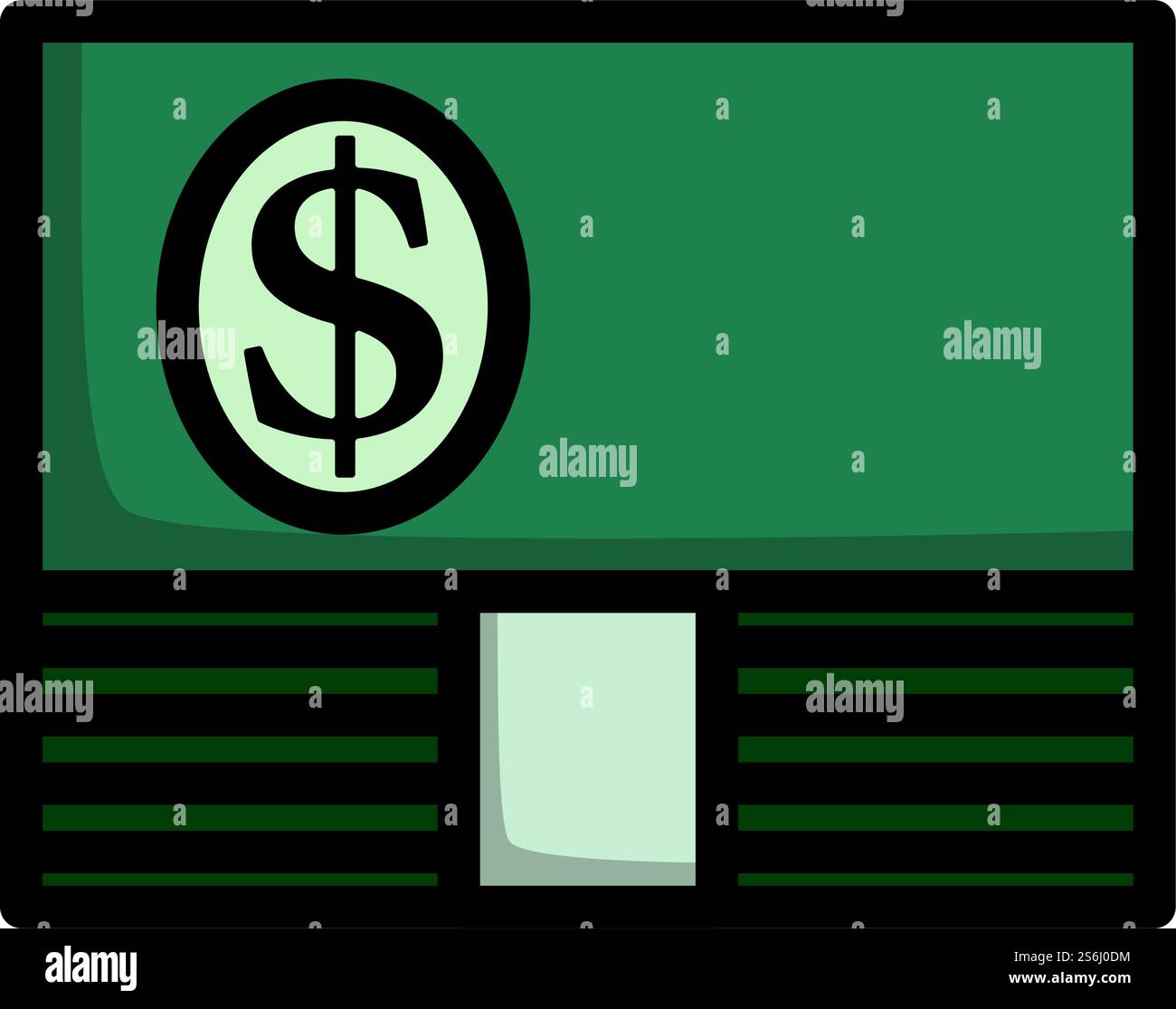 Banknote On Top Of Money Stack Icon. Editable Bold Outline With Color ...