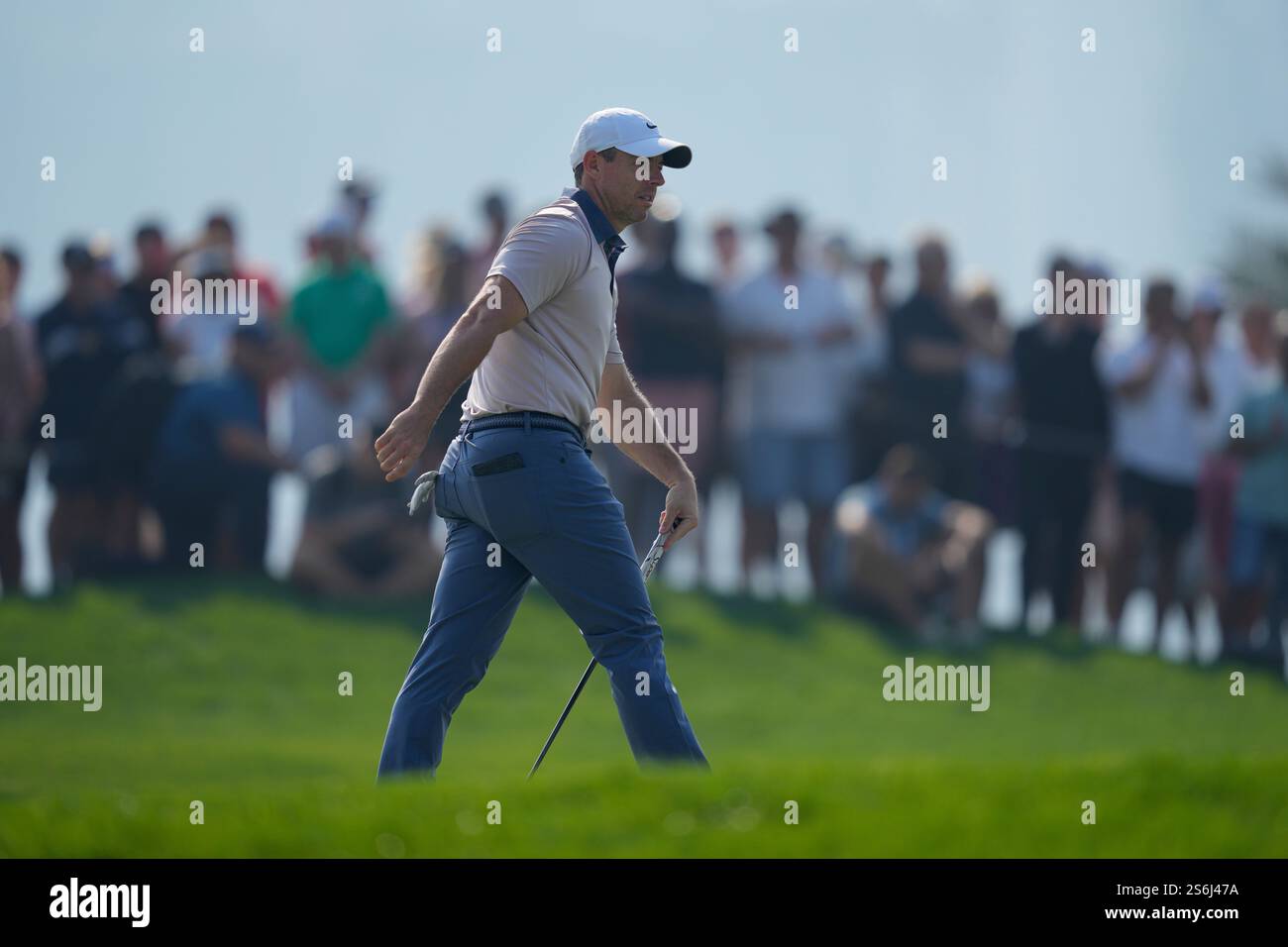 Rory McIlroy of Northern Ireland walks to the 8th green during the