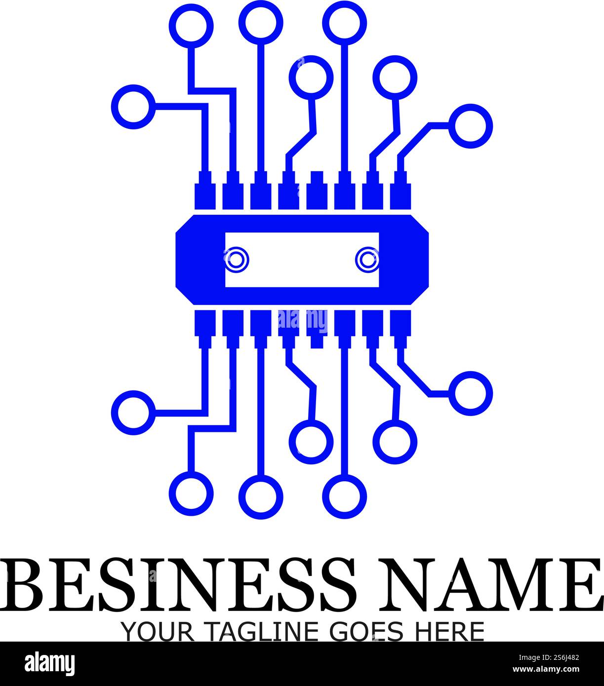 CPU processor line vector icon for websites and mobile flat design ...