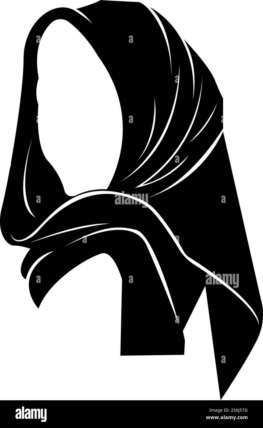 hijab women black silhouette vector icons app-vector Stock Vector Image ...