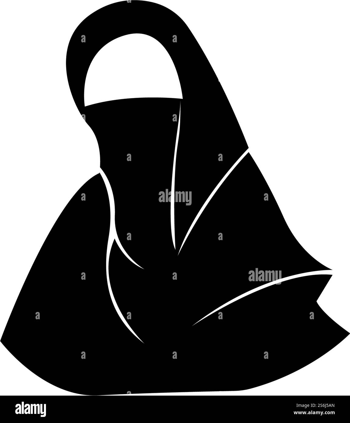 hijab women black silhouette vector icons app-vector Stock Vector Image ...