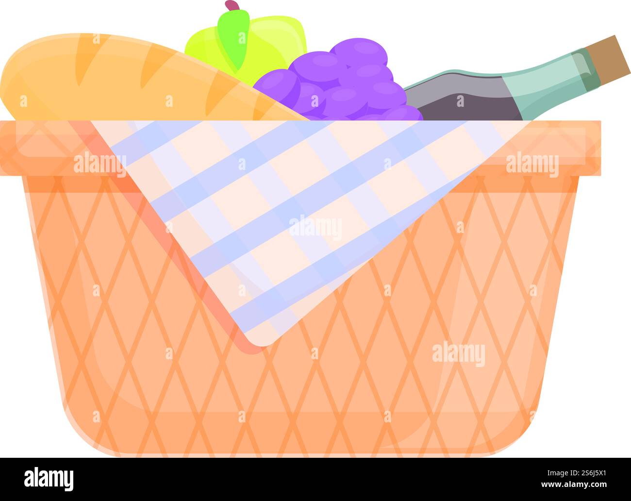 Spring picnic basket icon. Cartoon and flat of Spring picnic basket ...
