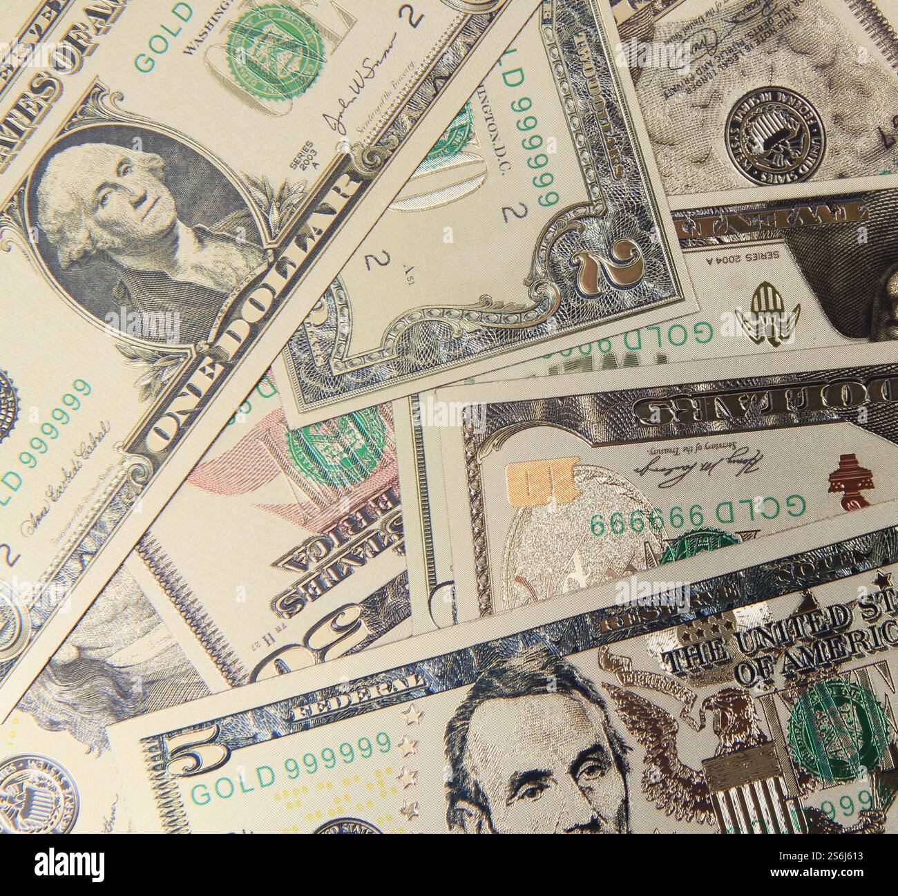 golden dollars banknotes as nice money background Stock Photo - Alamy