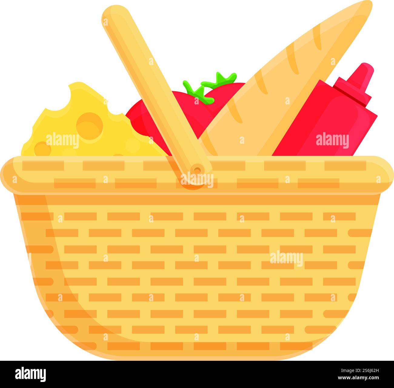 Picnic park basket icon. Cartoon and flat of Picnic park basket vector ...