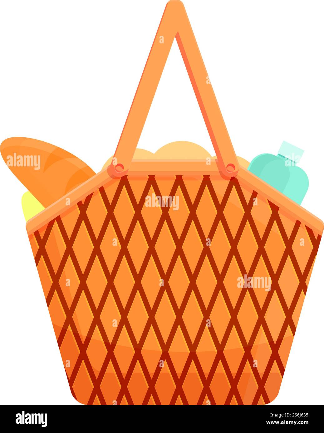 Nature picnic basket icon. Cartoon and flat of Nature picnic basket ...
