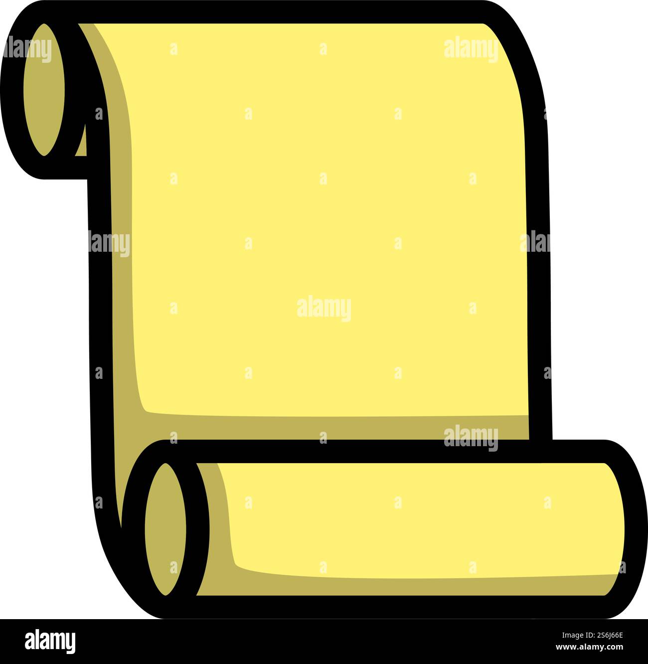 Canvas Scroll Icon. Editable Bold Outline With Color Fill Design ...