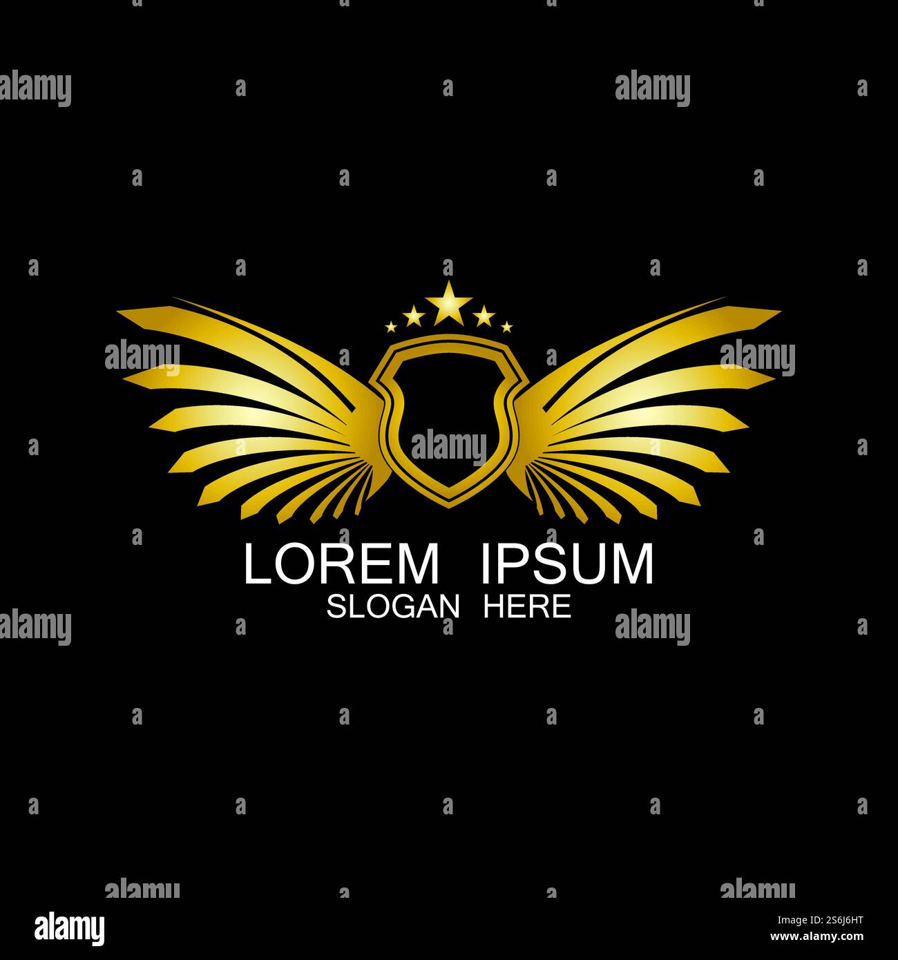 winged shield gold logo design symbol vector illustration-vector Stock ...