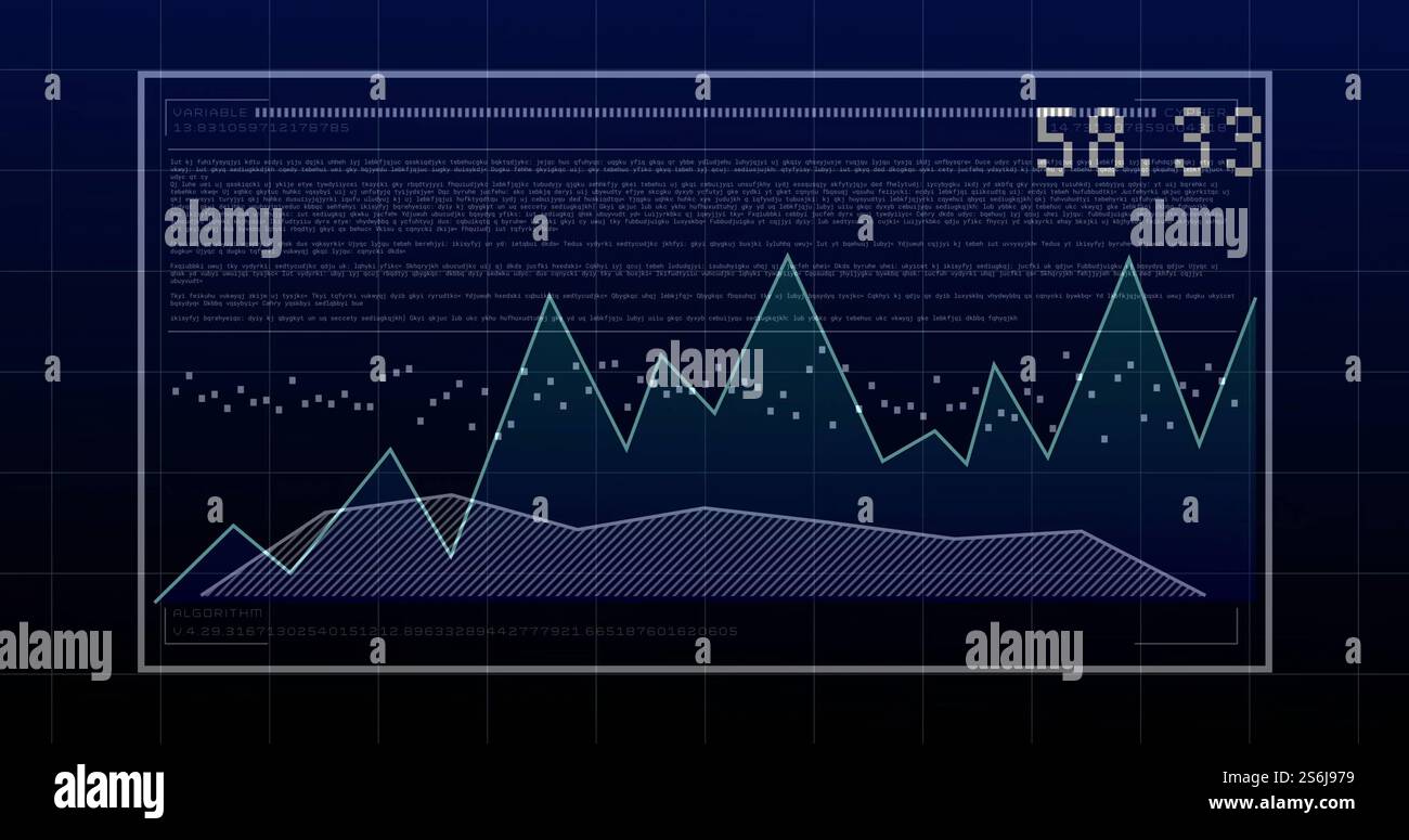 Image of data processing over diagram Stock Photo