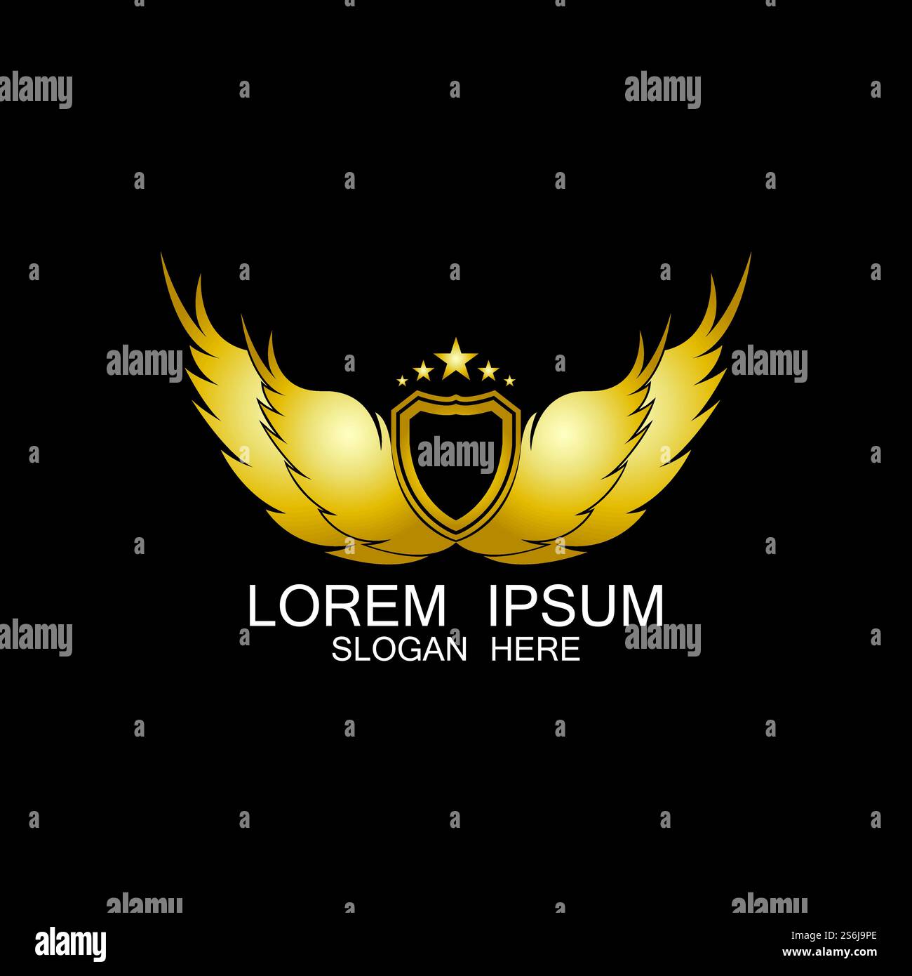 winged shield gold logo design symbol vector illustration-vector Stock ...