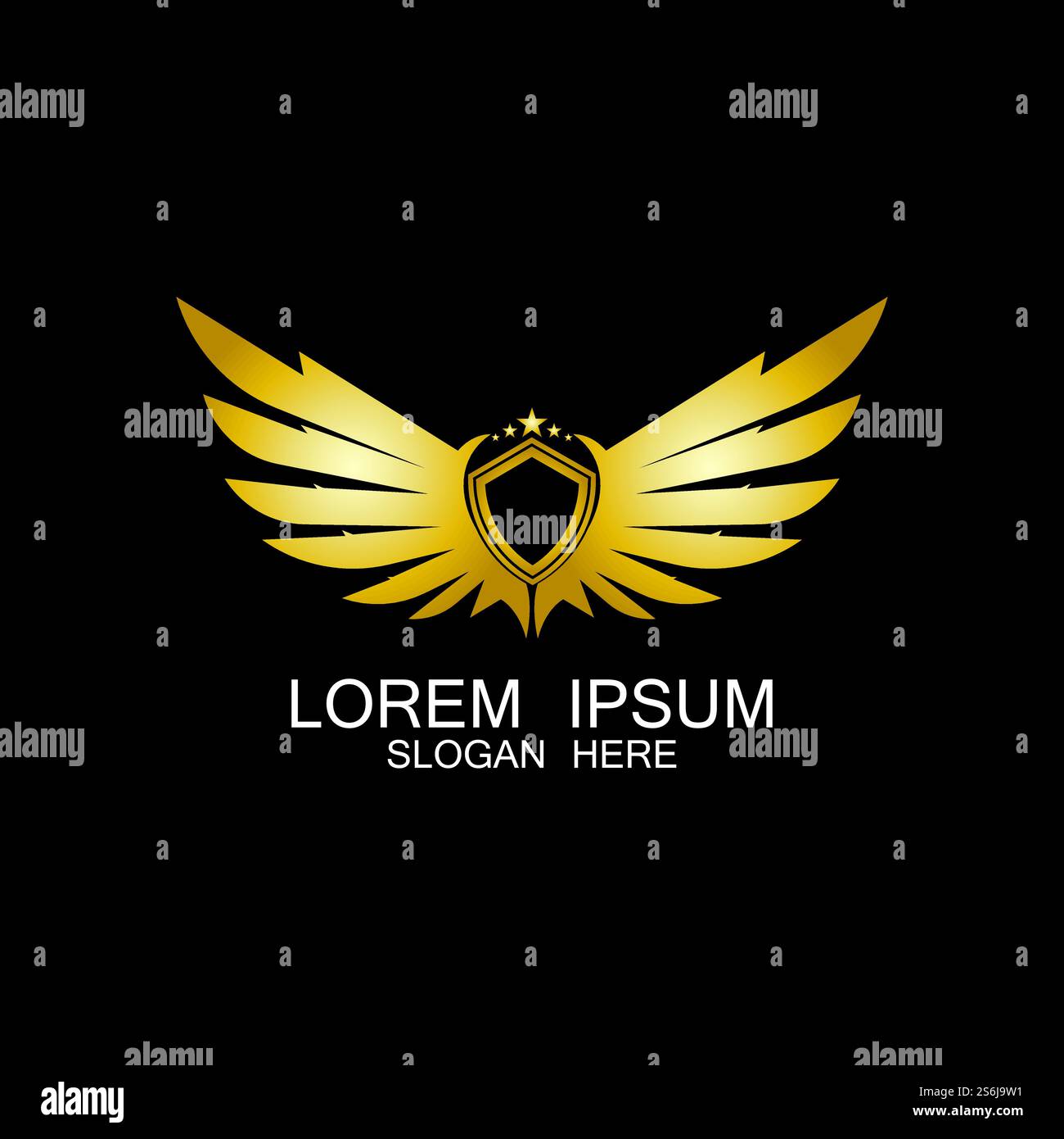 winged shield gold logo design symbol vector illustration-vector Stock ...