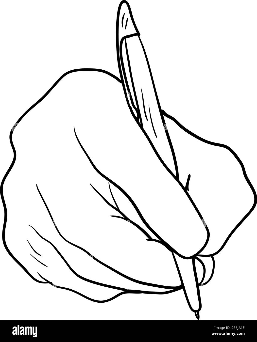 Hand With Pen Icon. Hand Drawn Sketch Design. Vector Illustration Stock ...