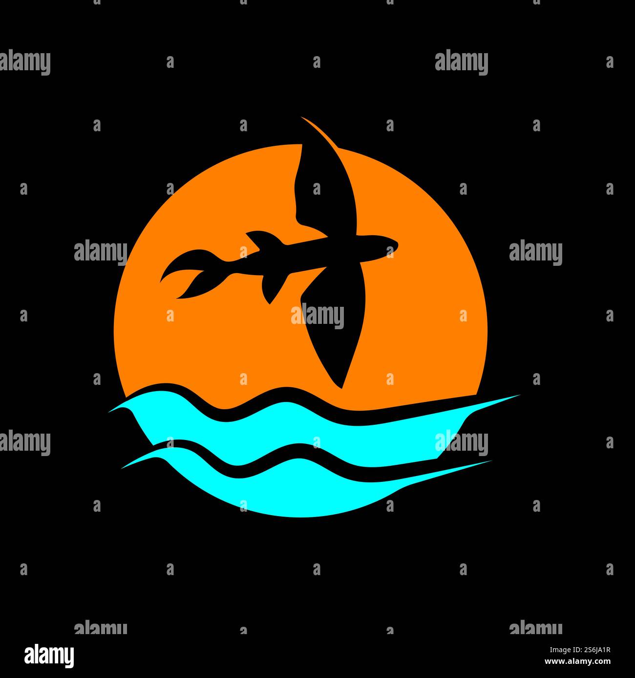 gold flying fish logo vector icon design template Stock Vector