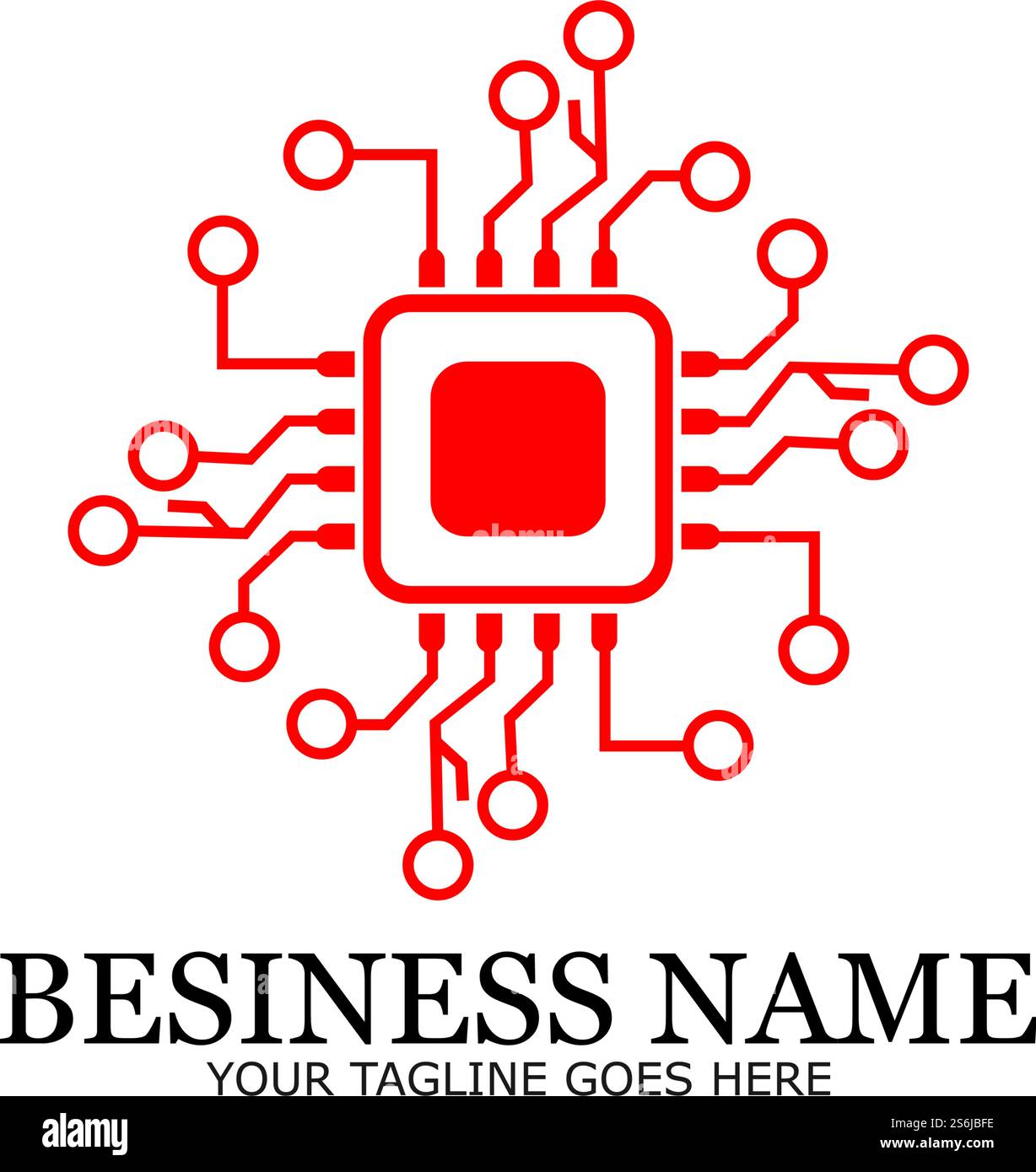 CPU processor line vector icon for websites and mobile flat design ...