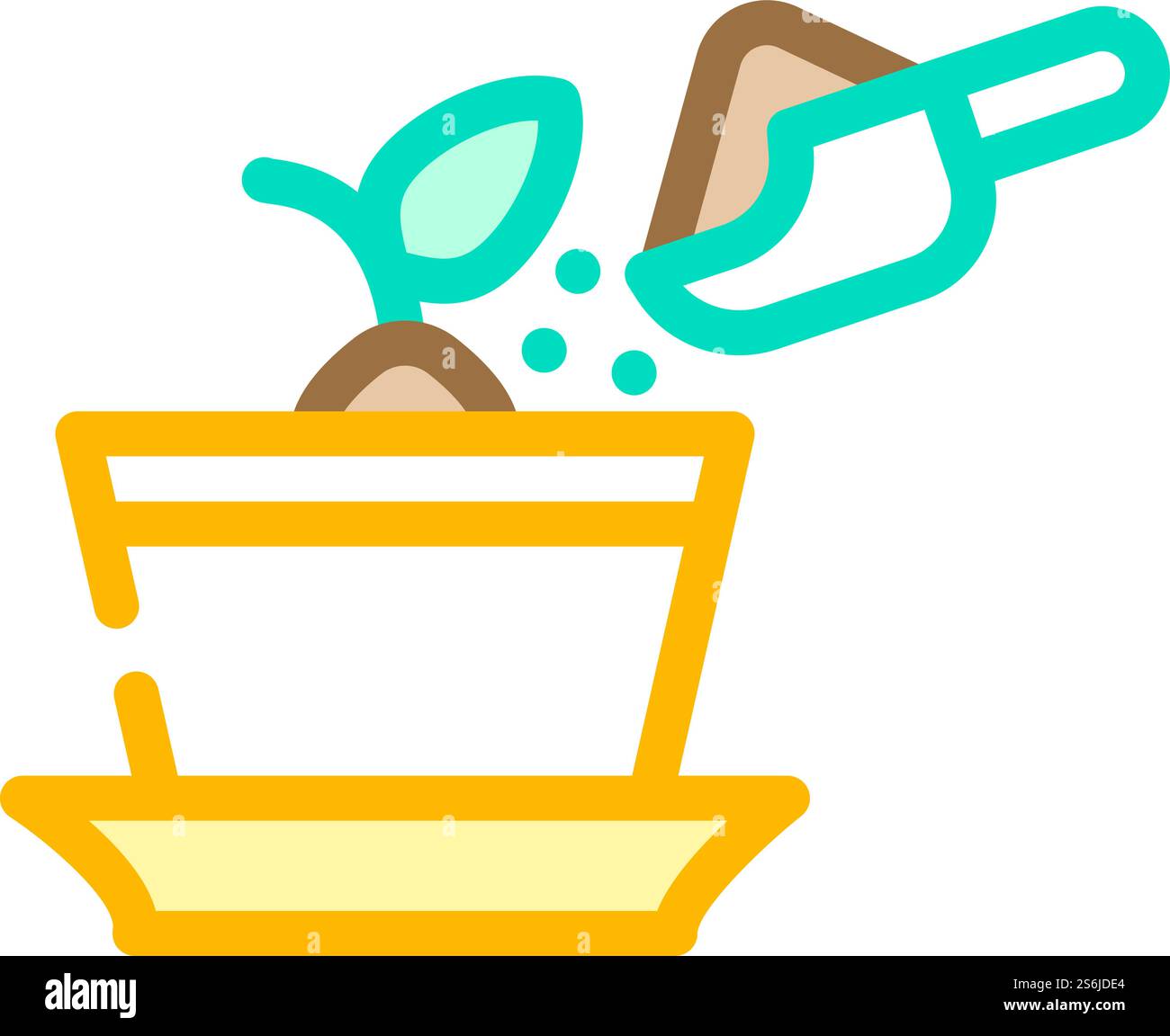 potted plant with compost color icon vector. potted plant with compost ...