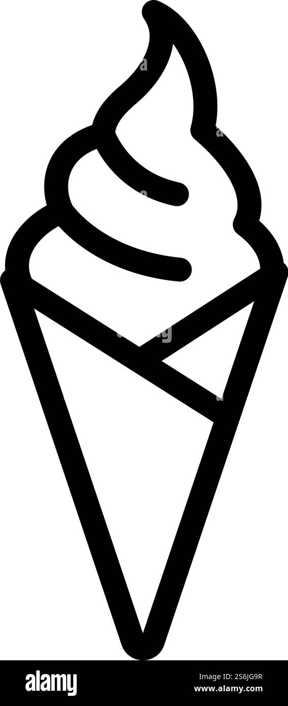 Ice Cream Icon. Editable Bold Outline Design. Vector Illustration Stock ...