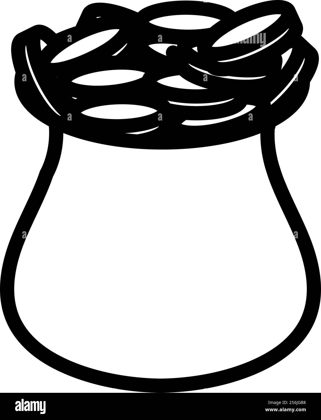 Open Money Bag Icon. Editable Bold Outline Design. Vector Illustration ...