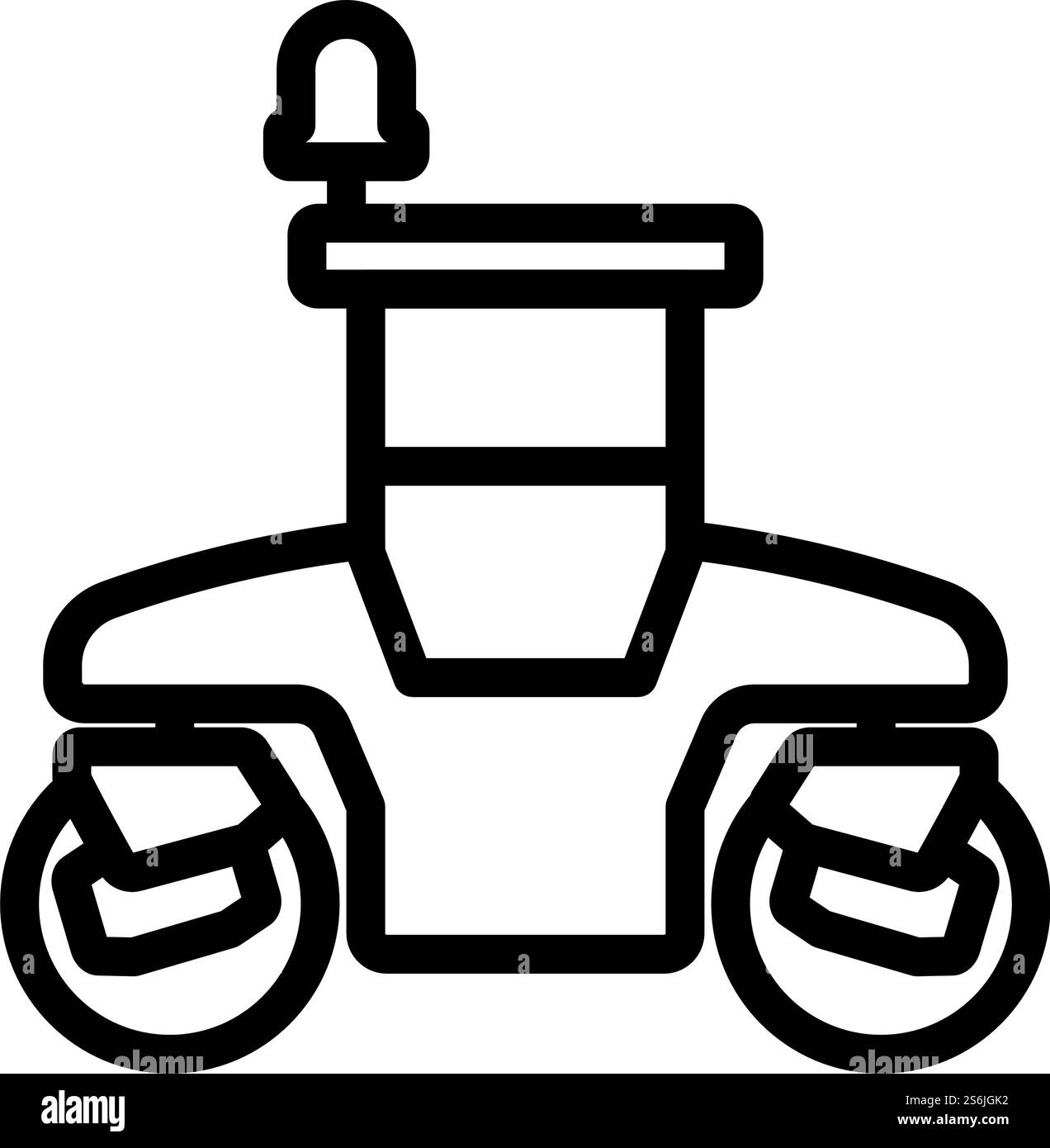 Icon Of Road Roller. Editable Bold Outline Design. Vector Illustration ...